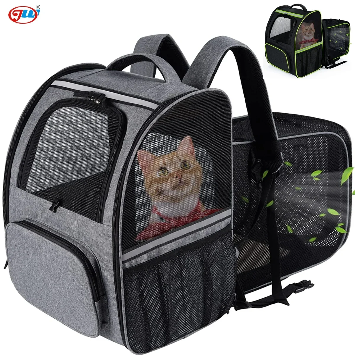 

stock storage Fast deliver Cat Carrier Backpack, Pet Carrier Expandable with Safety Clip Inside Hiking Travel Camping for dog