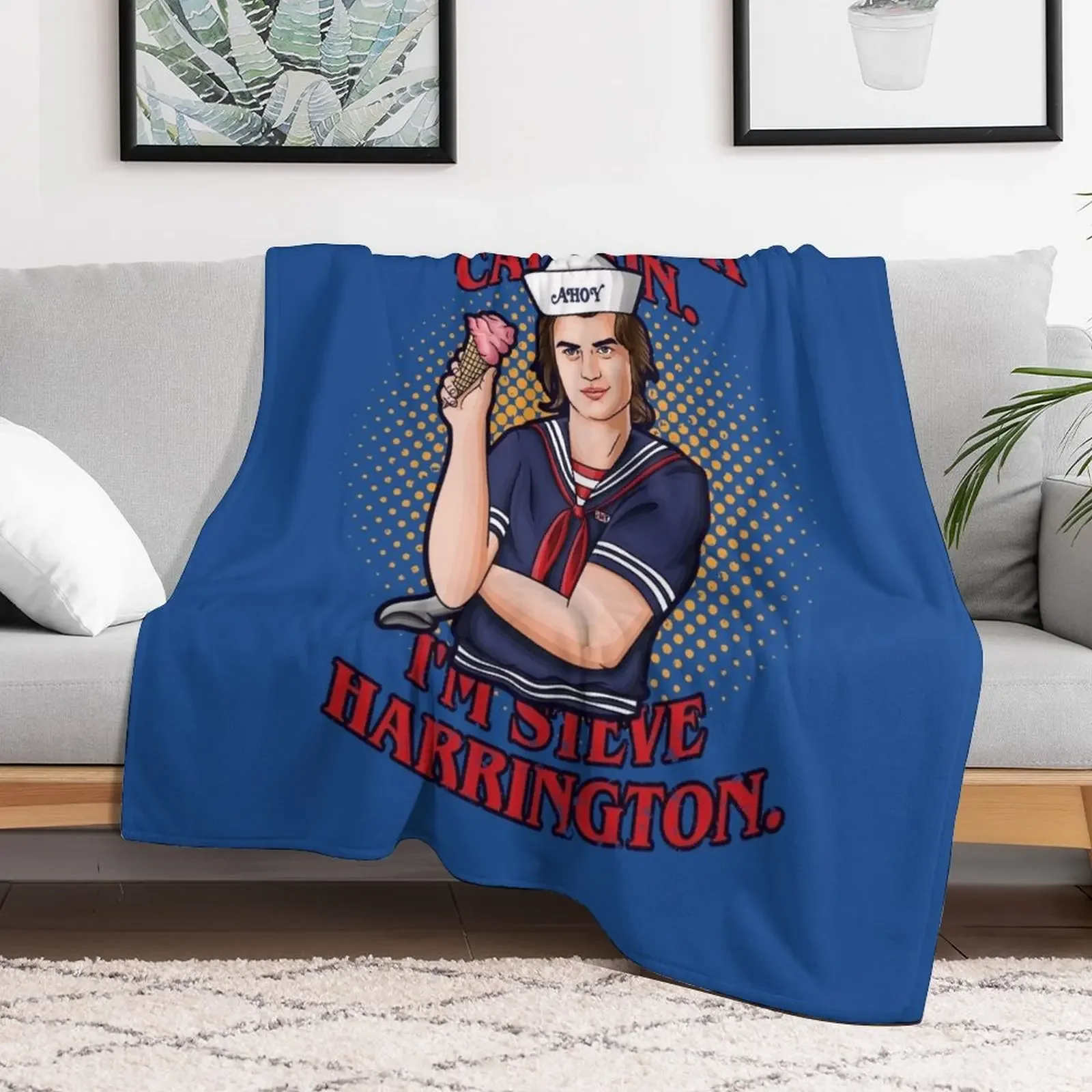 I'll be your captain. I'm Steve Harrington Throw Blanket wednesday Bed Summer Beddings Decorative Sofa Blankets