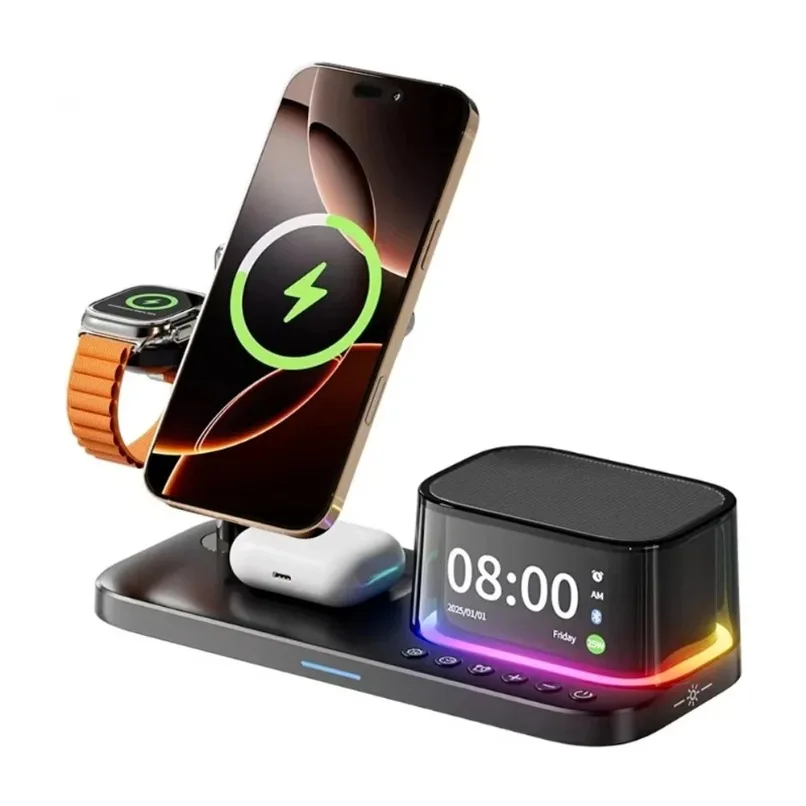 cargador-inalambrico-magnetico-4-en-1-con-altavoz-bluetooth-reloj-y-luz-rgb-para-iphone-17-16-pro-max-apple-watch-y-airpods
