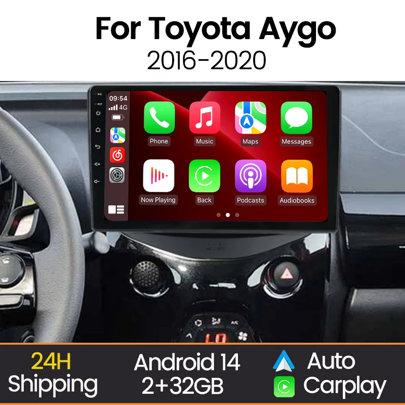 

MEKEDE Wireless CarPlay Android Sreen Car Radio for Toyota Aygo Peugeot 108 Citroen C1 2016-2020 Autoradio Car Multimedia Player