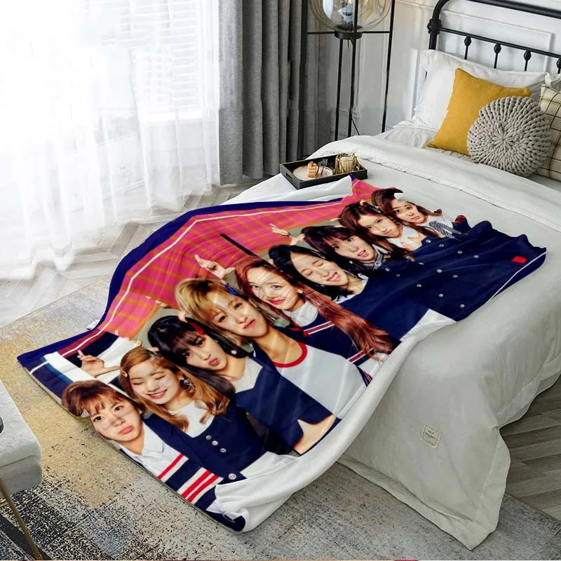 Neue zweimal kpop Mädchen Gruppe Serie gedruckt Decke Fans Geschenk Sofa Büro Bett tragbare Erwachsenen Reise bezug Flanell Decke