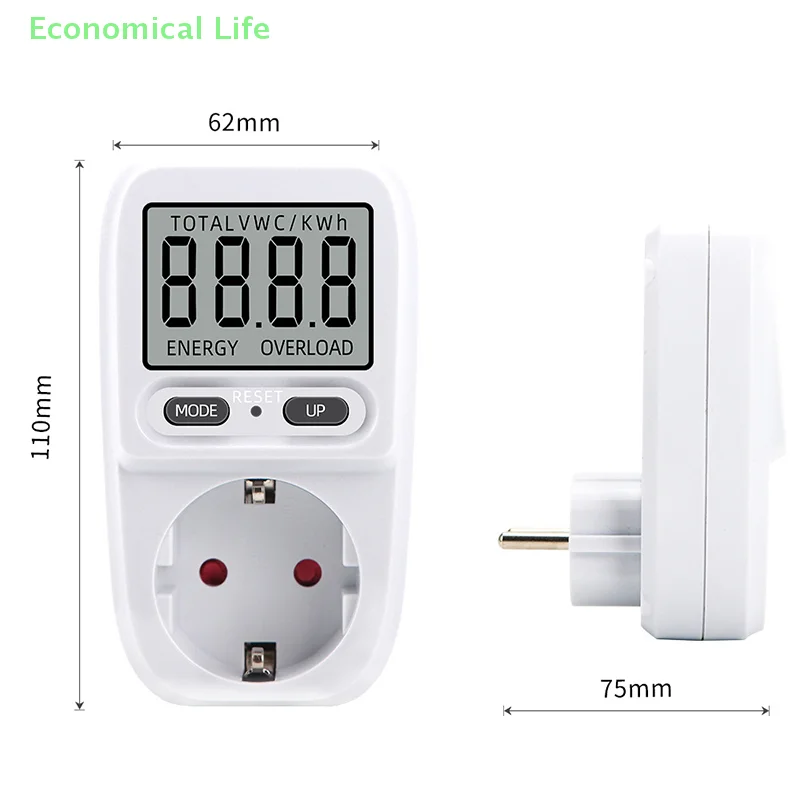 220V Electricity Power Meter Wattmeter LCD Energy Meter Socket Electric Tester Measuring Outlet Power Analyzer EU