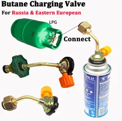 1PCS Camping Gas Butane Cylinder Tank Charging Valve Refill Direct Connector Adapter For Outdoor Picnic Gas Filling Adapter 캠핑용품