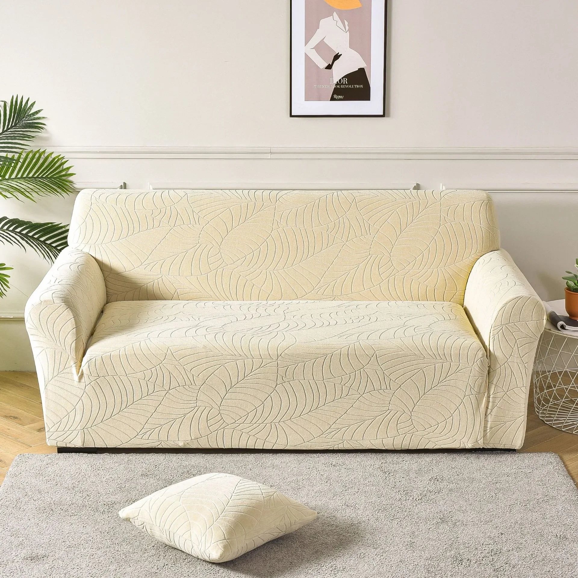 Jacquard Alkalmazkodó m Háromüléses kanapé fedezze Vízhatlan esőköpény  számára Eleven szoba 1/2/3/4 seater Tömített  l-shaped Utcasarok Háromüléses kanapé fedezze Zsölly Hátvéd