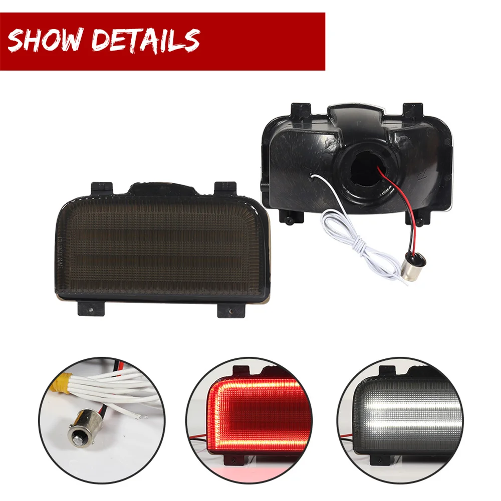 Gtinthebox Red LED Tail Lights Rear Fog Lights & White Rear Tailgate Reverse Backup Lights Assemblies For Corvette C4 1991-1996