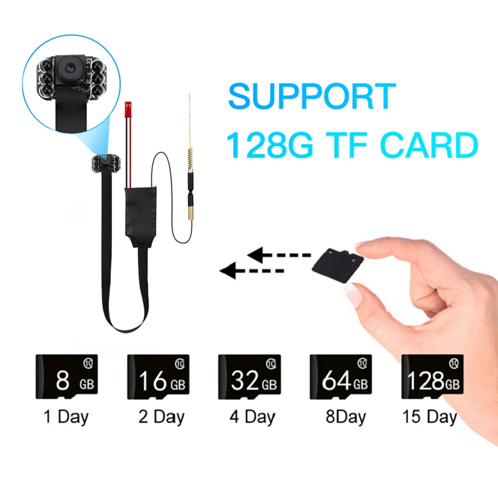 1080P HD Wifi Mini kamera DIY przenośna kamera noktowizyjna na podczerwień Mini kamera P2 PIP kamera internetowa detekcja ruchu zdalne oglądanie