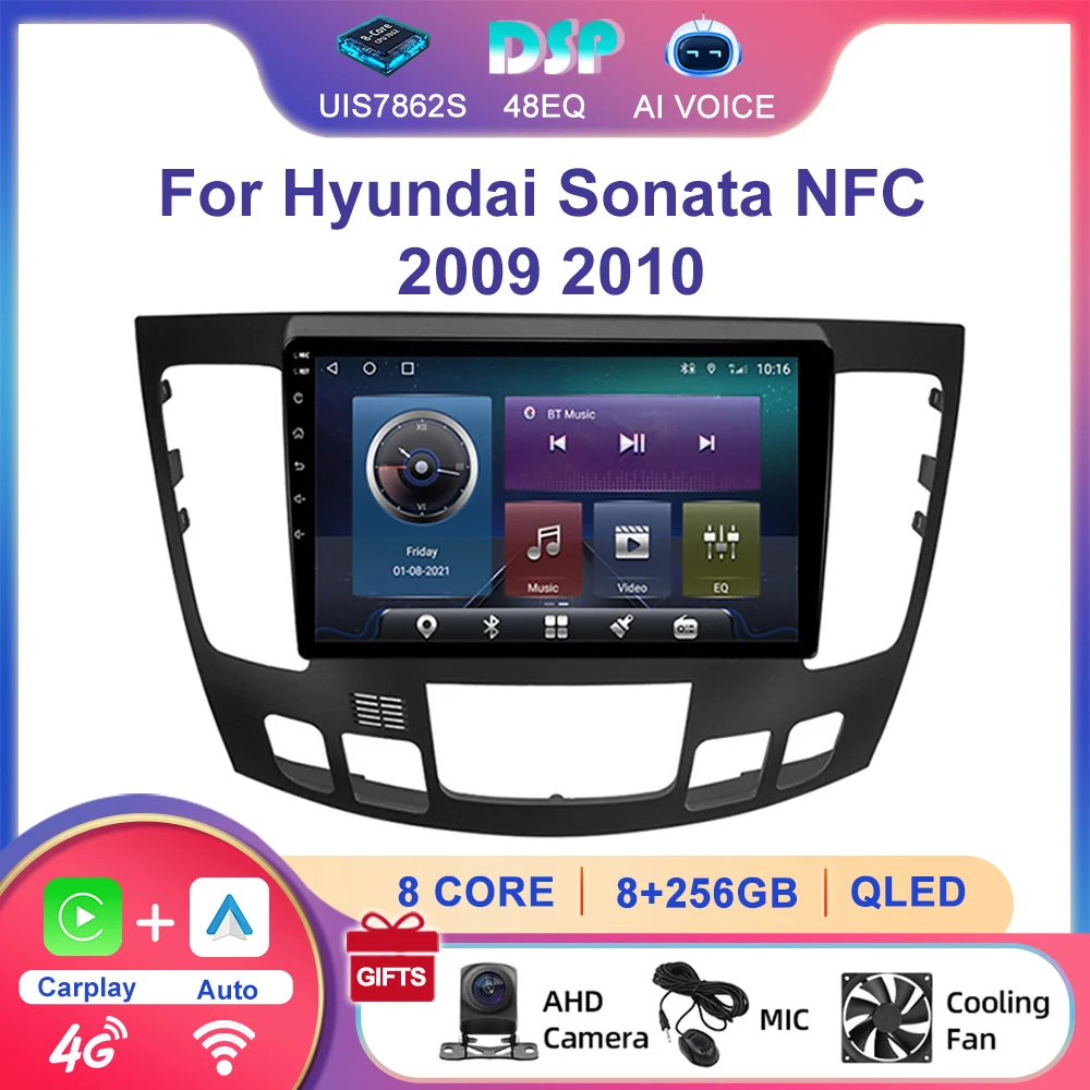 

9'' GPS Navigation Stereo Android Multimedia Carplay Auto Video Player Touch Screen Car Radio For Hyundai Sonata NFC 2009 2010