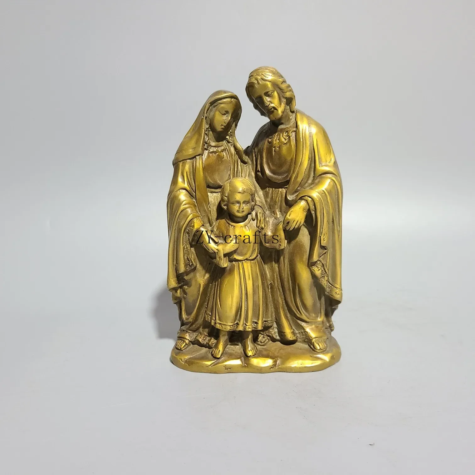 Brass Christianity Jesus The Virgin Mary Statue Decorative Ornaments Desktop Decorations