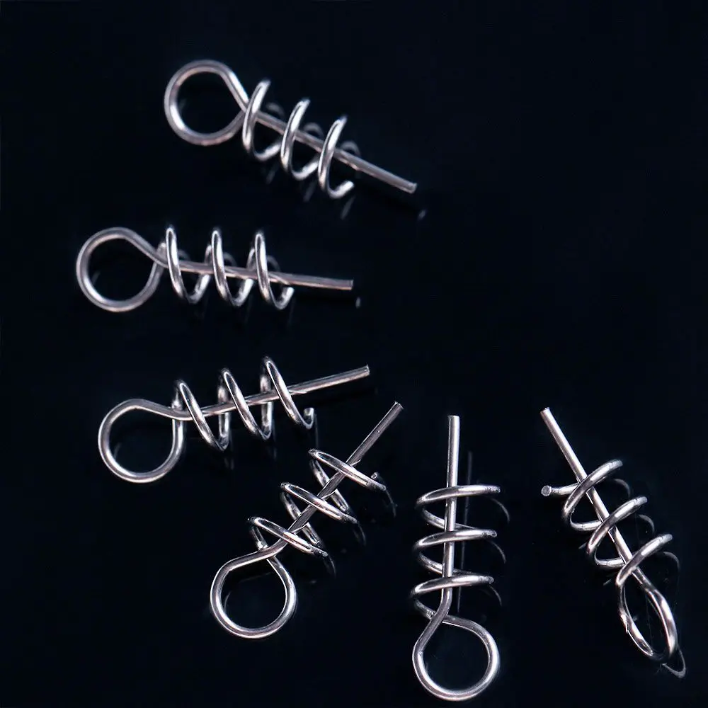 Metal For Soft Lure Fixed Crank Lock Pins Fishing Hook Spring Twist Centering Soft Bait