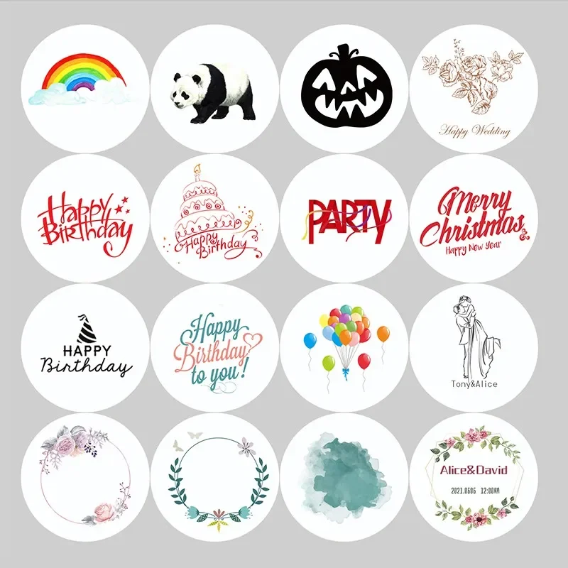 100pcs custom Personalised Sealing sticker Add your Logo text Wedding handmade white background 4CM