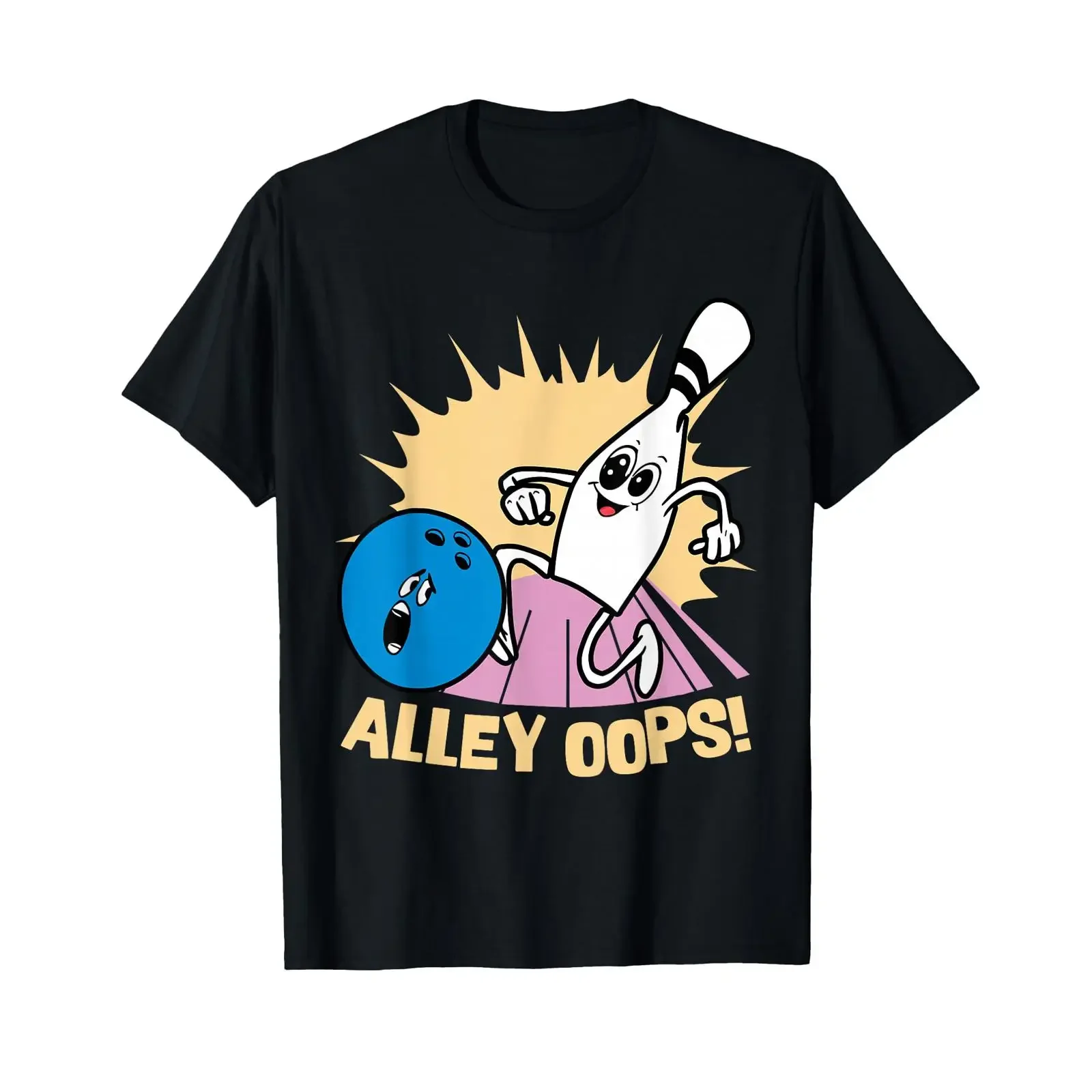 Alley Oops Comic Bowling Mishap T Shirt vintage Washed Soft Comfortable Slightly Top For Everyday Wear designer clothes
