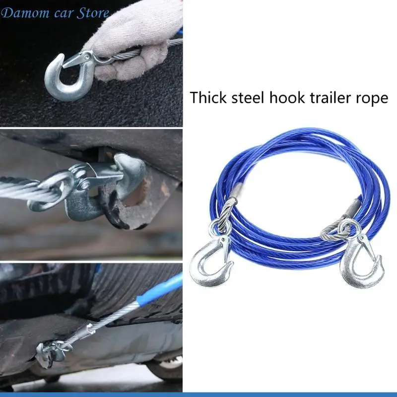 A2UC 4M/5M Cable Cable Winch STREP ROPE لسحب حبل السحب الثقيل للسيارات #1