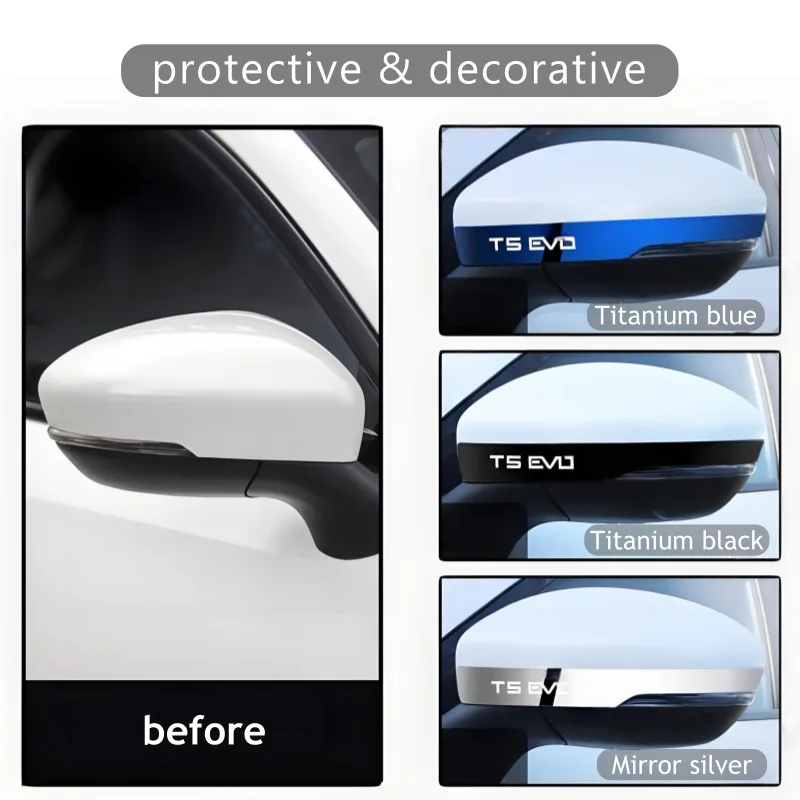 For DongFeng Forthing T5 T Five EVO 2025 2024 2023 2022 2021 Rearview Mirror Sticker Trim Deco Protector Accessories