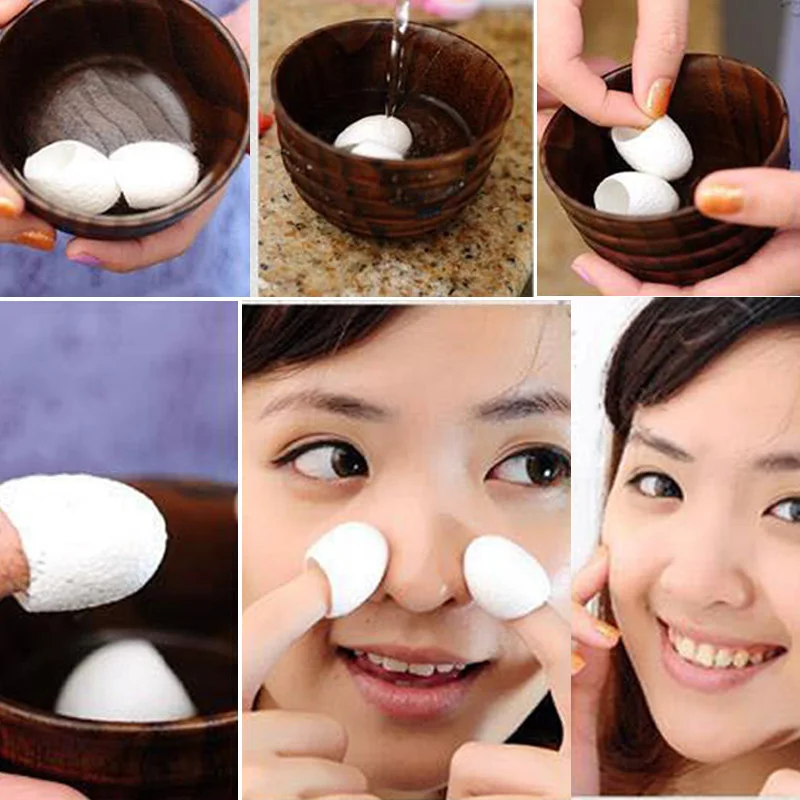 100Pcs Silkworm Balls Purifying Whitening Exfoliating Scrub Blackhead Remover Face Washing Natural Silk Cocoons Facial Skin Care