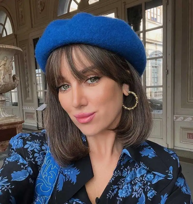 Royal blue Wool Berets Autumn and Winter Headless Caps Candy Color Berets Elegant Women's Autumn and Winter Caps Wholesale