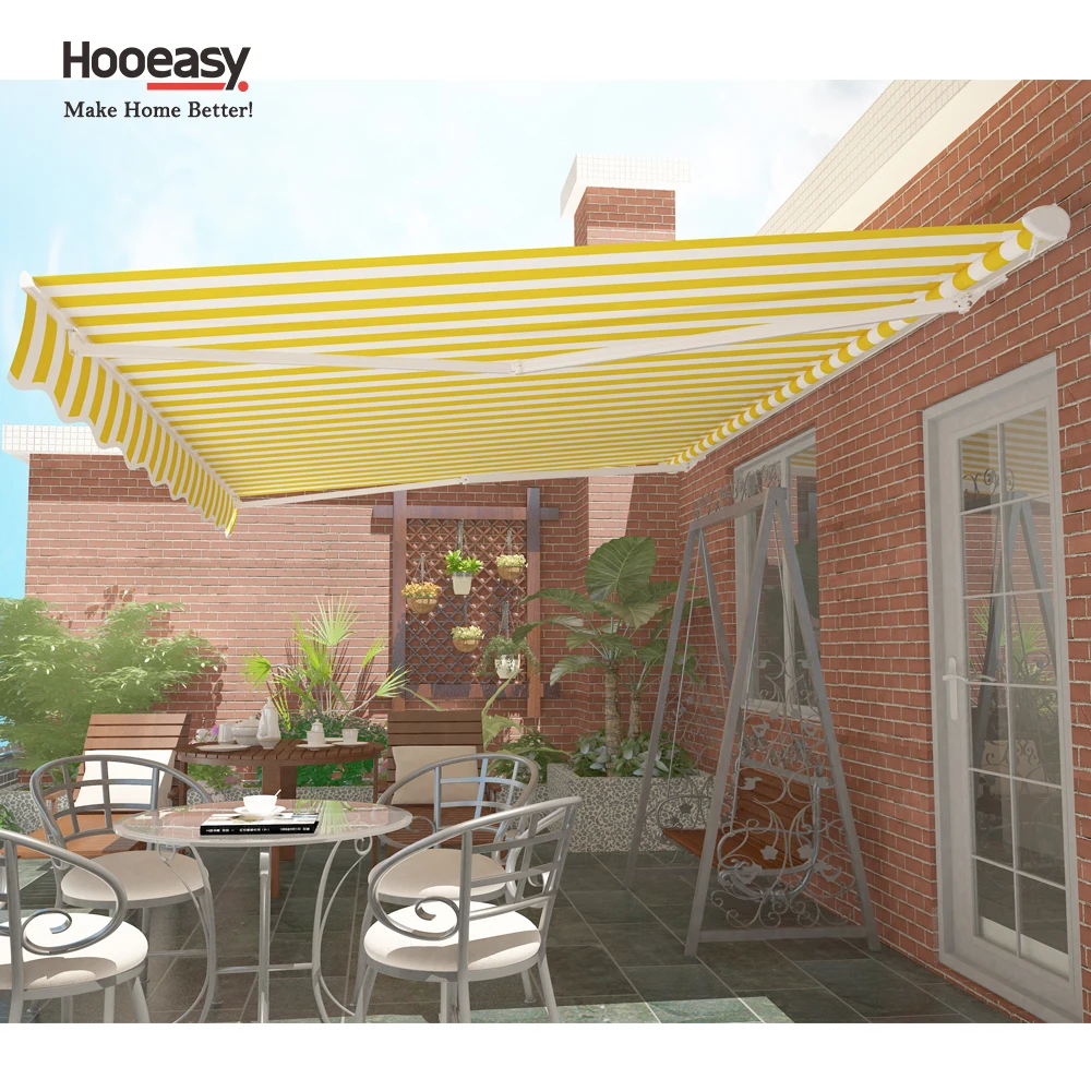 Temporary Retractable Shade Metal Outdoor Awnings and Canopies for Houses