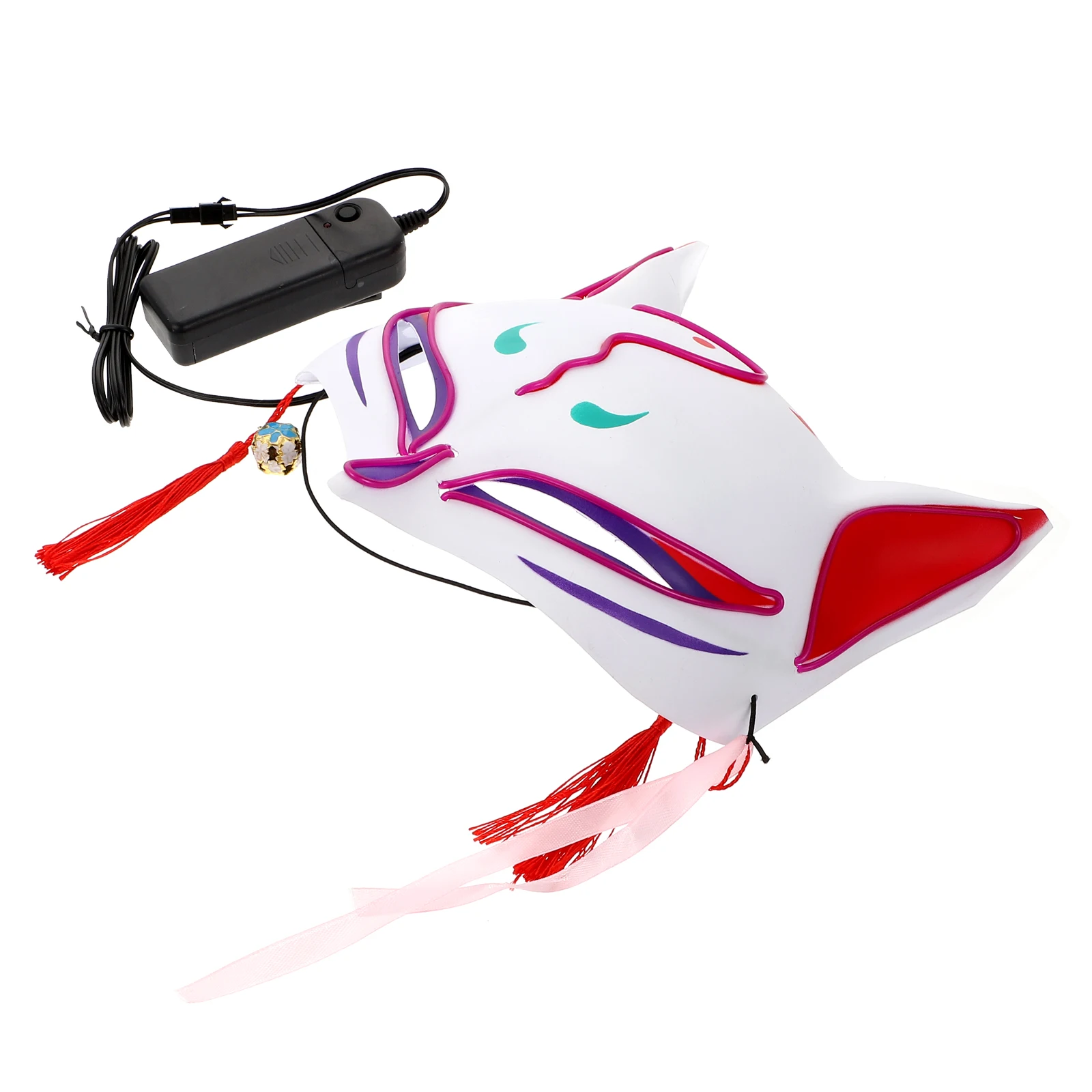 

Glow Mask Halloween Costumes for Adults Cosplay Party Performance Fox Plastic Scary Funny Child Creative