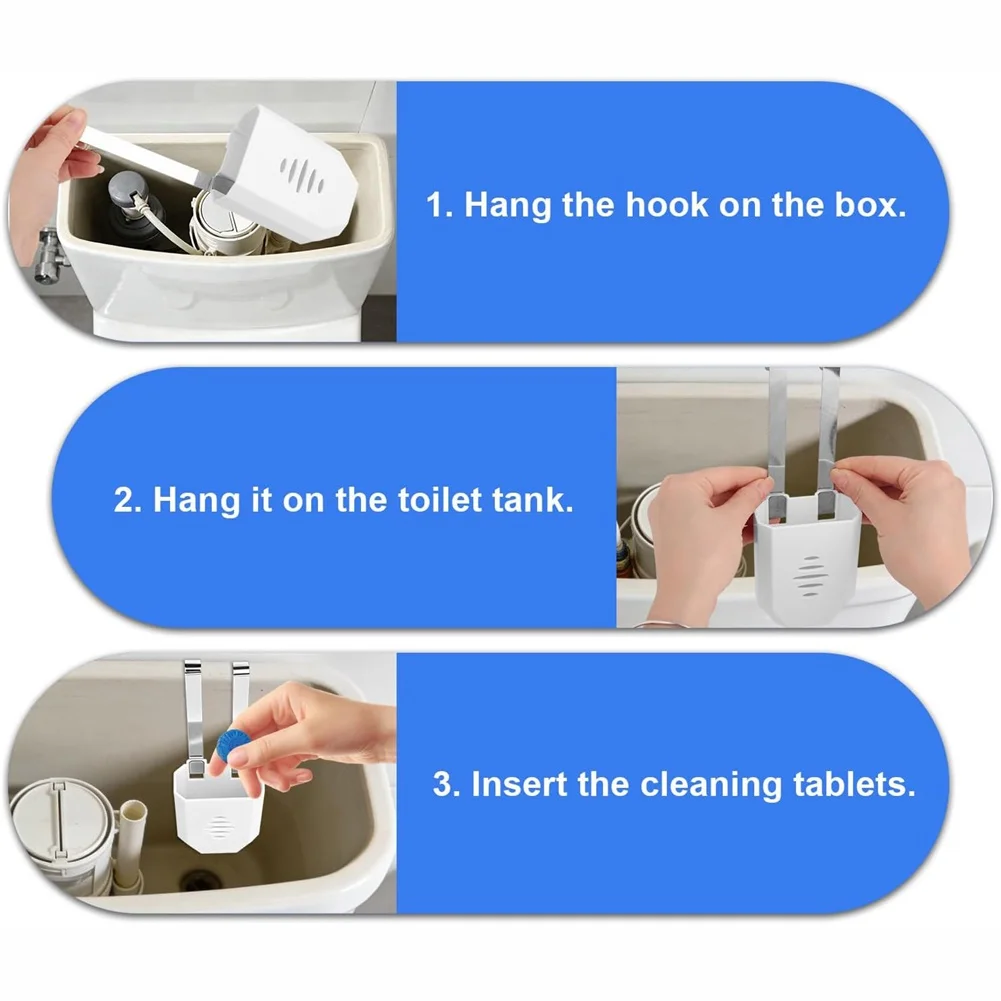 Adjustable For Toilet Cistern Tablet Holder Set 2pcs for Cleaner Tabs Block Compatible with Wall Mounted Cisterns