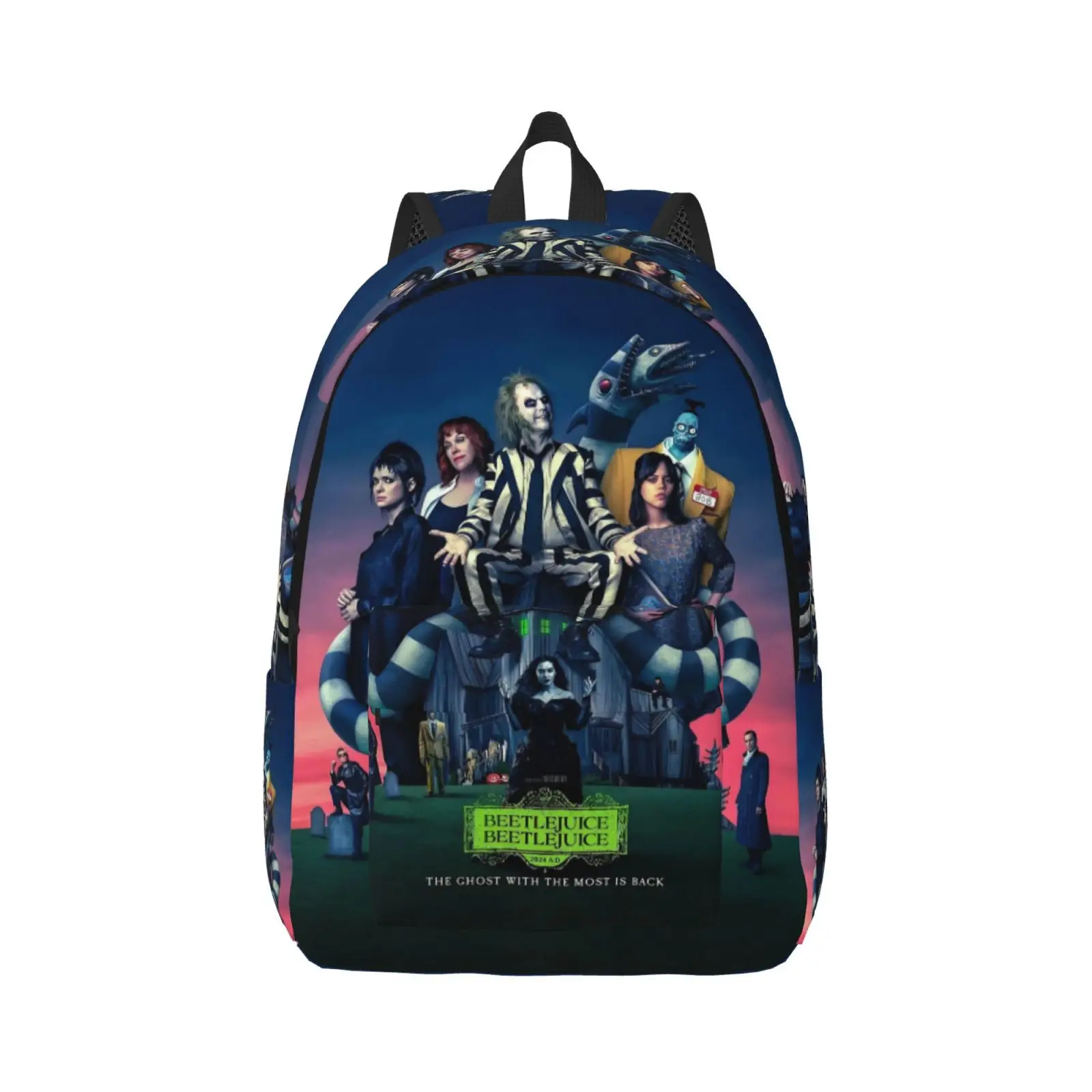 B-Beetlejuice The Ghost With The Most Backpack for Men Women Fashion Student Work Daypack Movie Poster College Shoulder Bag Gift