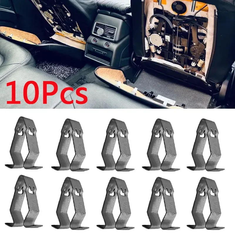 10Pcs V Shaped Iron Clip 8Z0867276 Car Seat Guard Buckle Panel Seat Backrest Fastener For Audi A3 A4 A5 A6 A8 Q3 Q5 Q7 TT