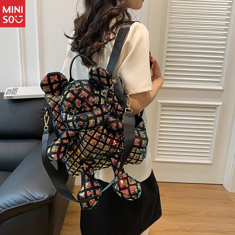 

Miniso Ugly Cute Plush Backpack | Multi-Way Mommy Bag, Quirky Fashion Daypack