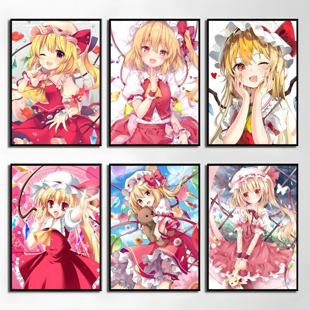 Flandre Scarlet T-Touhou Project Poster Elegant And Affordable Wall Art Stickers For Dormitory Living Room And Bedroom Spaces