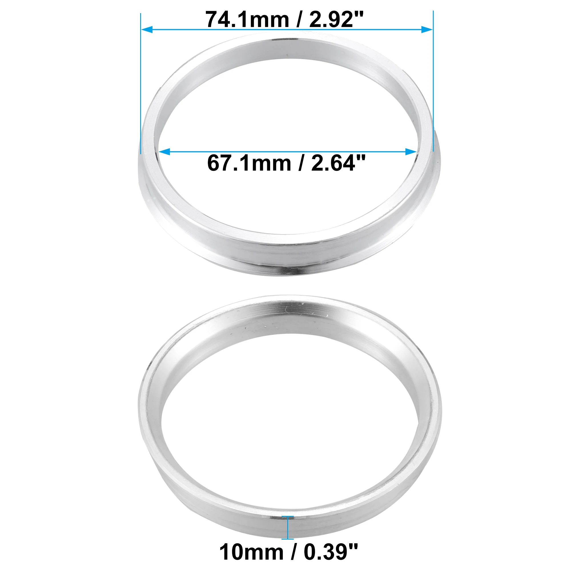 UXCELL 자동차 허브 센터 링 휠 보어 센터 스페이서 알루미늄 합금, 54.1mm, 56.1mm, 60.1mm, 64.1mm, 66.6mm, 70.3mm, 72.6mm, 2 개