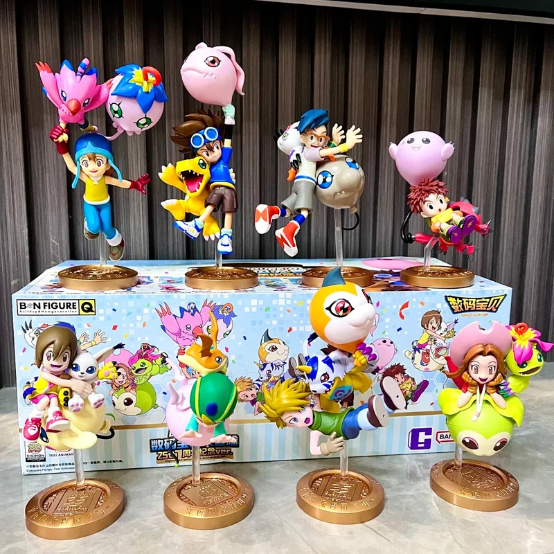 Genuino Bandai Bnfigure Q Digimon Adventure 25 Aniversario Ver. Serie Caja ciega Regalo de Navidad Figura de moda Juguetes ornamentales