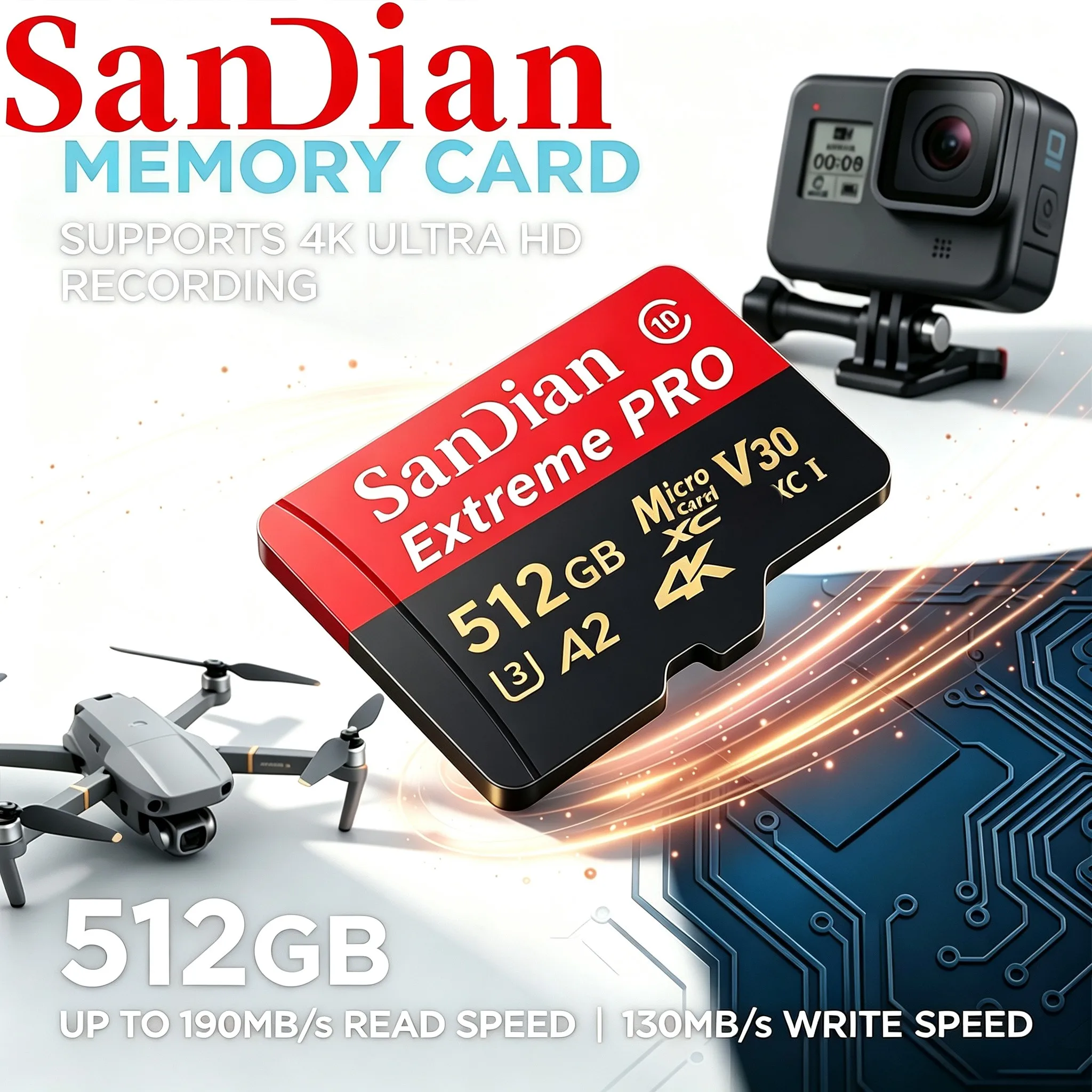 Max Micro TF SD Card 256GB 128GB 64GB Memory Card SD Cards TF Cards U3 for Dash Cam/Phone/Digital Frame/MP4 Player/Recorder