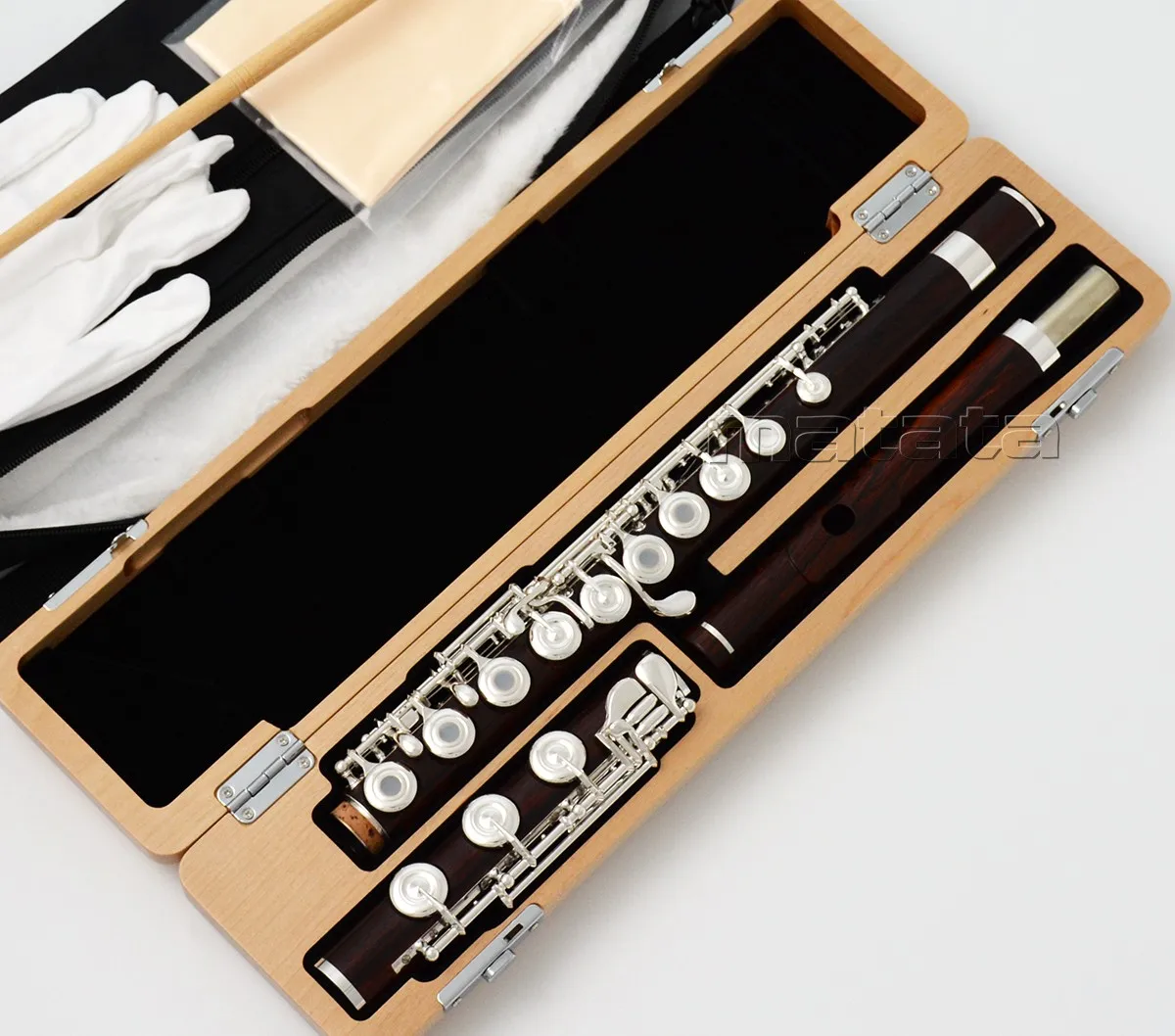 Fast Ship Cocobolo Wooden Split E key Flute For Professional With Wood CASE