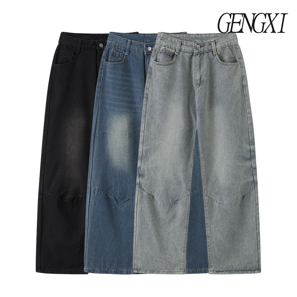 

Прямые джинсовые брюки в стиле ретро, новые осенне-зимние потертые винтажные джинсовые брюки десантника, свободные повседневные брюки в корейском стиле