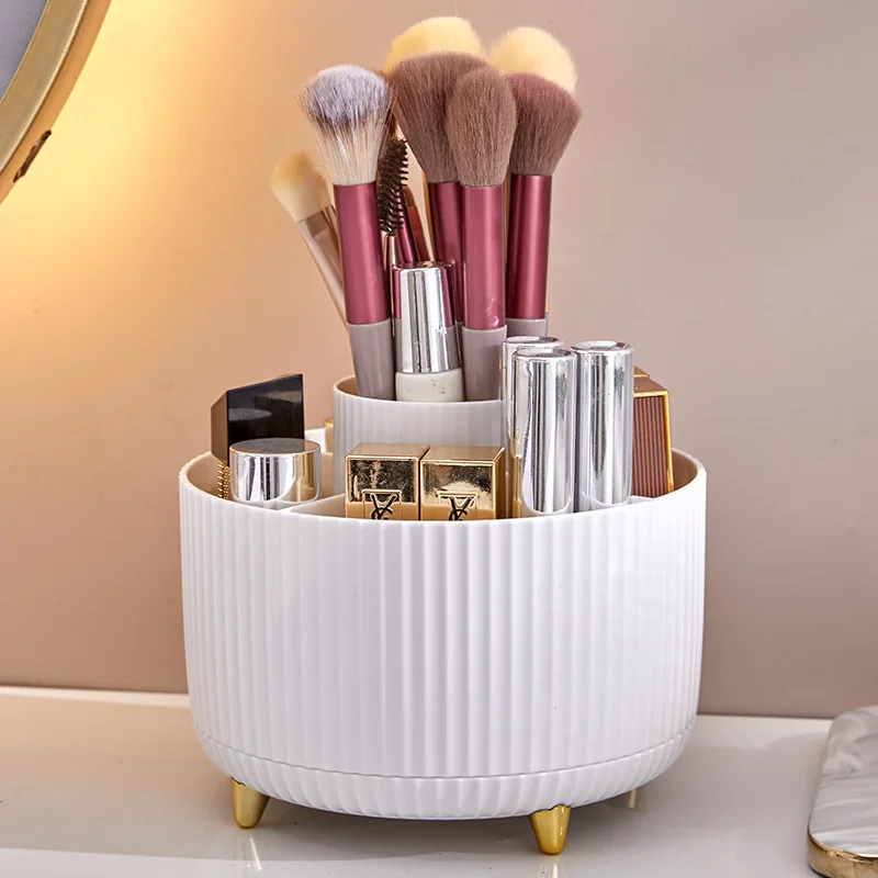 Pencil Holder 360°Rotating makeup Storage Box Desktop Makeup Organizer Cosmetic Brush Holder Lipstick Eyebrow Jewelry Container