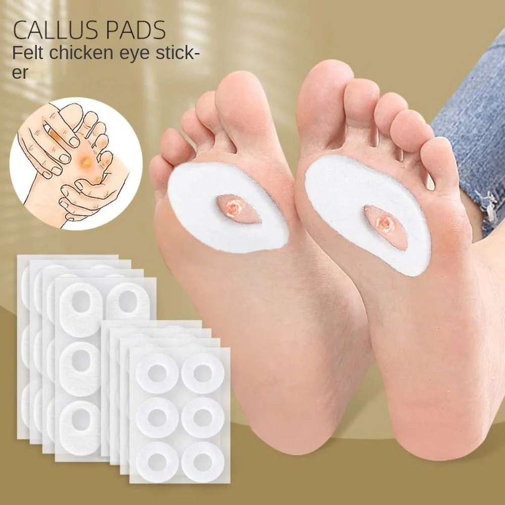 6 pz/set cuscini per calli scarpe Pad per tallone schiuma punta tonda piede protezioni per alluce di mais 2 tipi adesivi antiusura per piedi in feltro