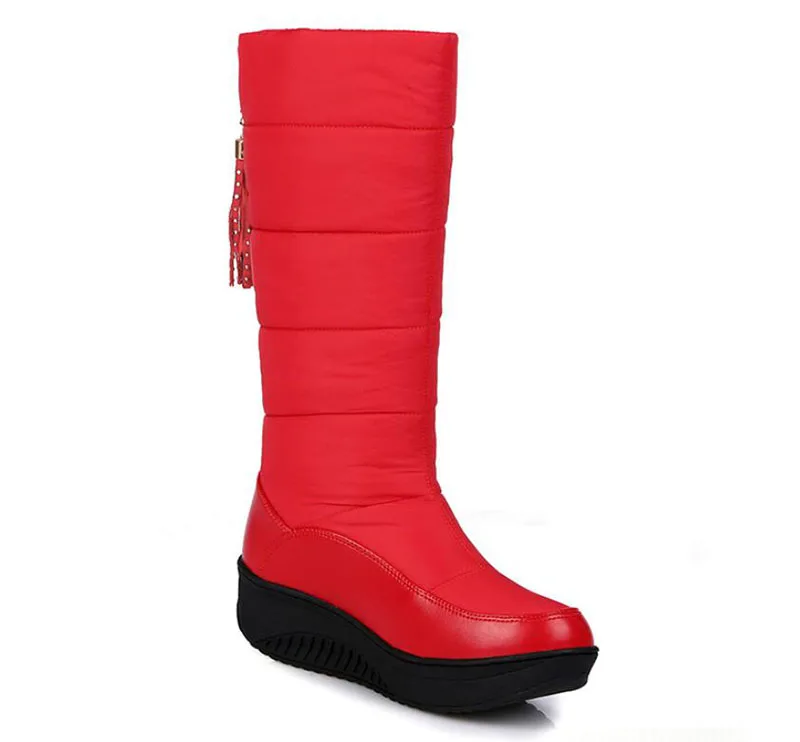 Winter Warm Waterproof Down Padded Snowshoe Women\'s Middle Boots Thickened Wool Student Cotton Shoes With Thick Soles x1075