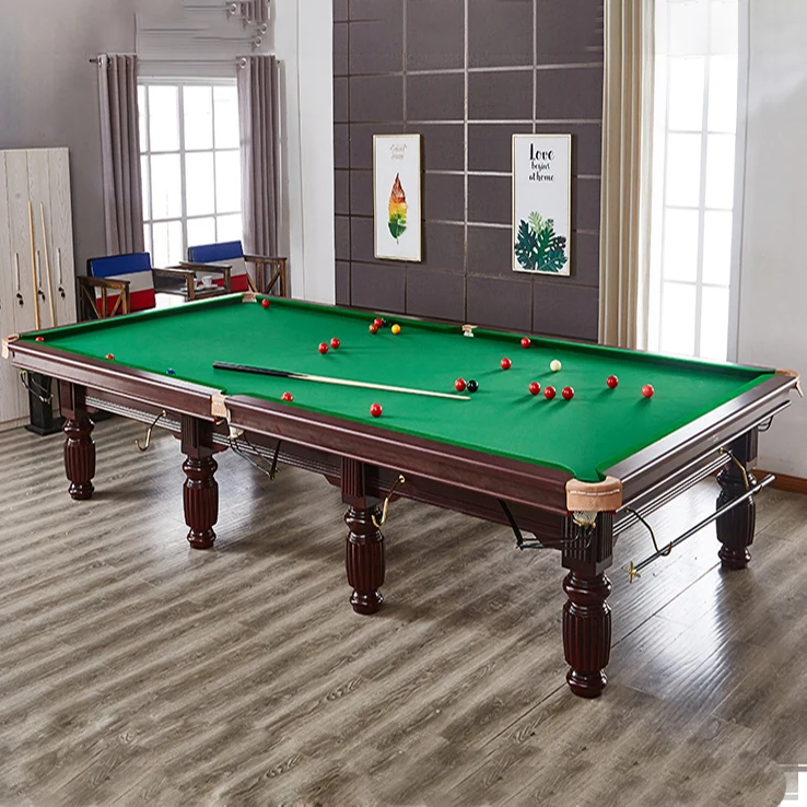 High-End 12ft English Style Snooker Table Premium Solid Wood Frame Billiard Table for Pool Halls & Clubspromote Sales