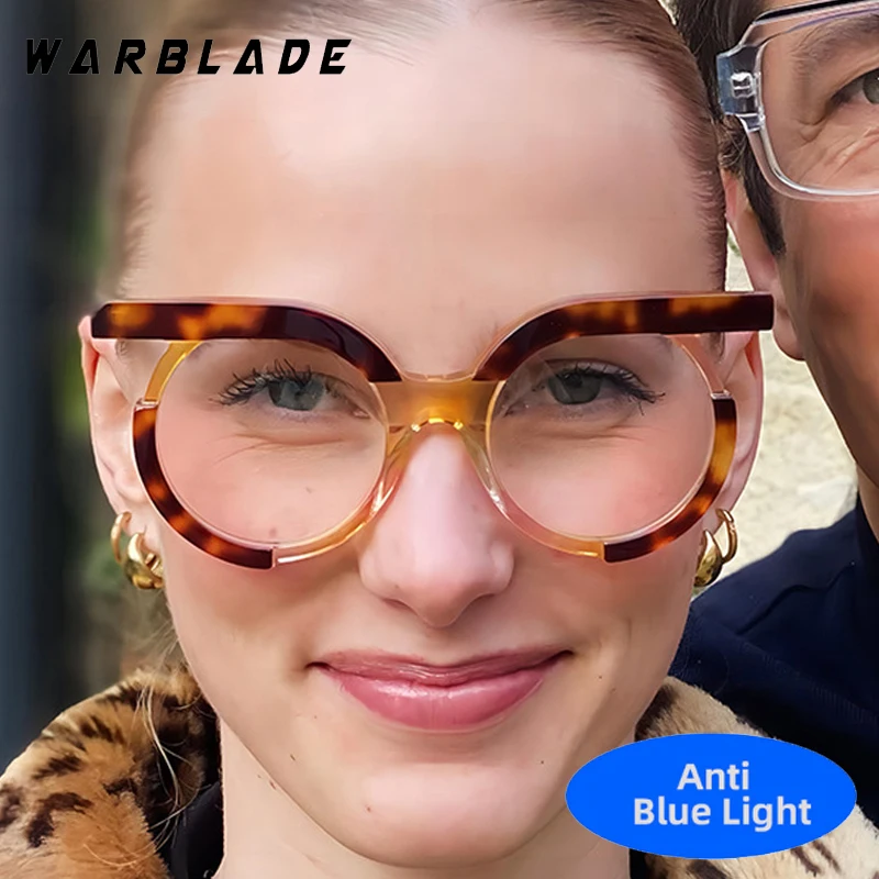 

Fashion Oversized Round Frame Anti-Blue Light Women Glasses Men Designer Brand Computer Reading Work Optical Protection Eyewear