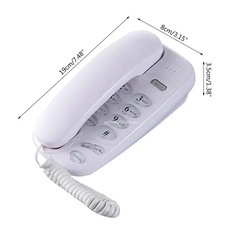 KXT-580 Wall-Mounted Telephone Wall Phone Fixed Landline Wall Hanging Telephones with Call Light Redial for Home Office Dropship