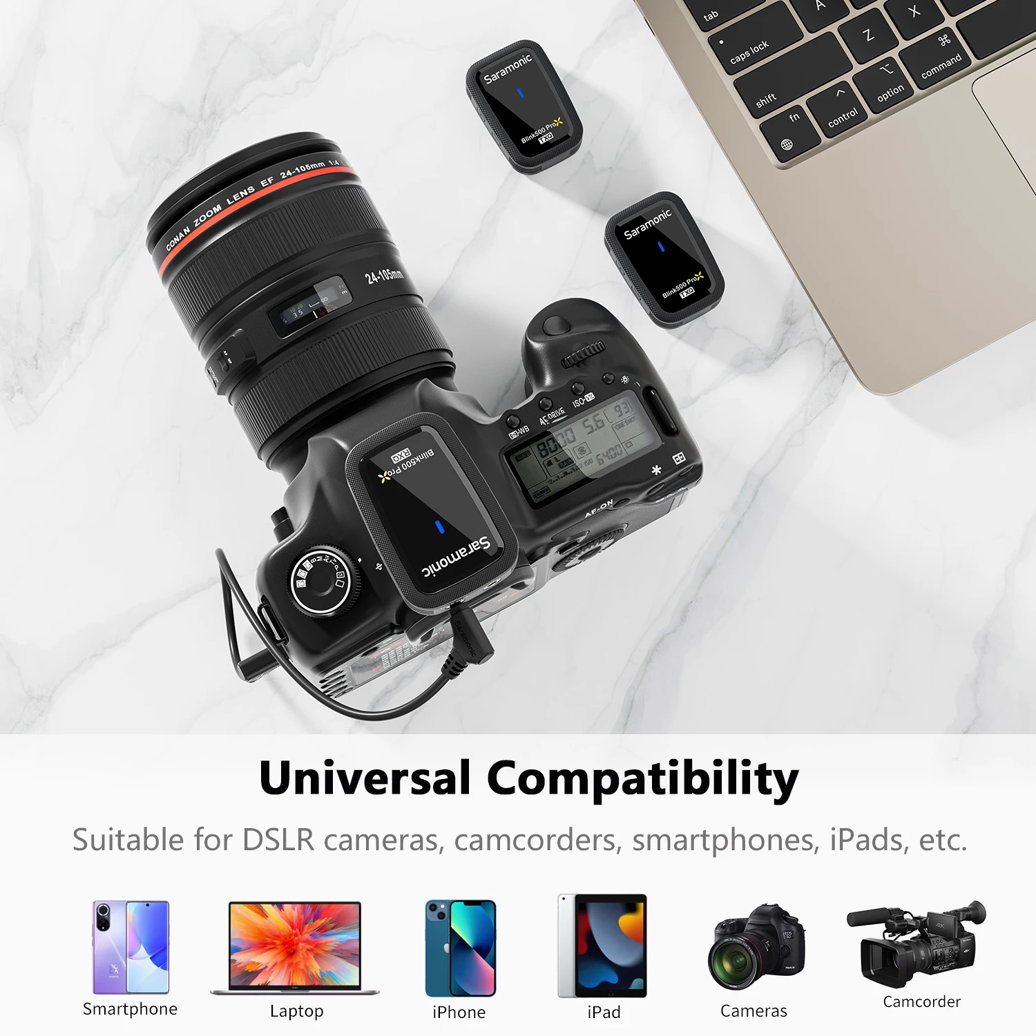 Saramonic Blink500 ProX Q ميكروفون لاسلكي Lavalier لكاميرات iPhone DSLR أندرويد جهاز كمبيوتر شخصي يوتيوب تسجيل مدونة فيديو