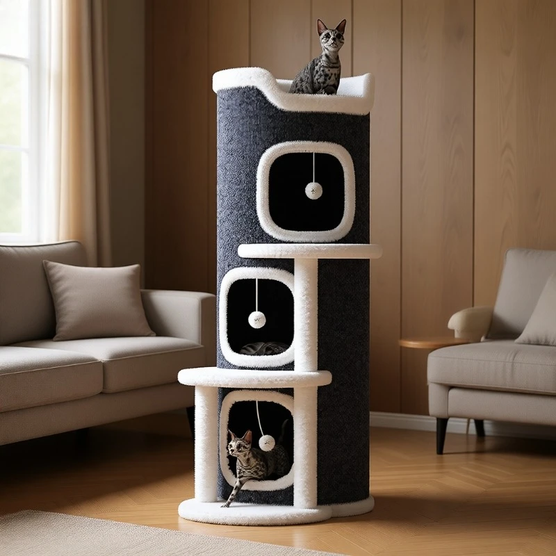 Cat climbing frame, cat nest, cat tree integrated semi-closed multi-layer universal in all seasons