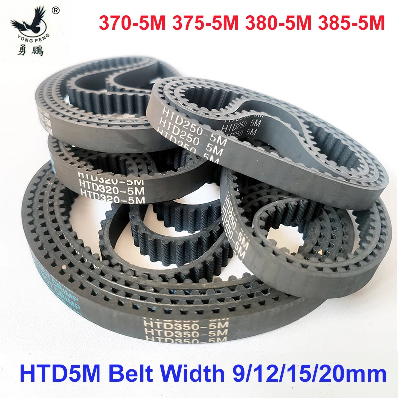 

HTD5M Timing Belt Length 370/375/380/385 Width 15/20/25mm Teeth 74 75 76 77 5M Synchronous Pulley HTD370-5M 375-5M 380-5M 385-5M