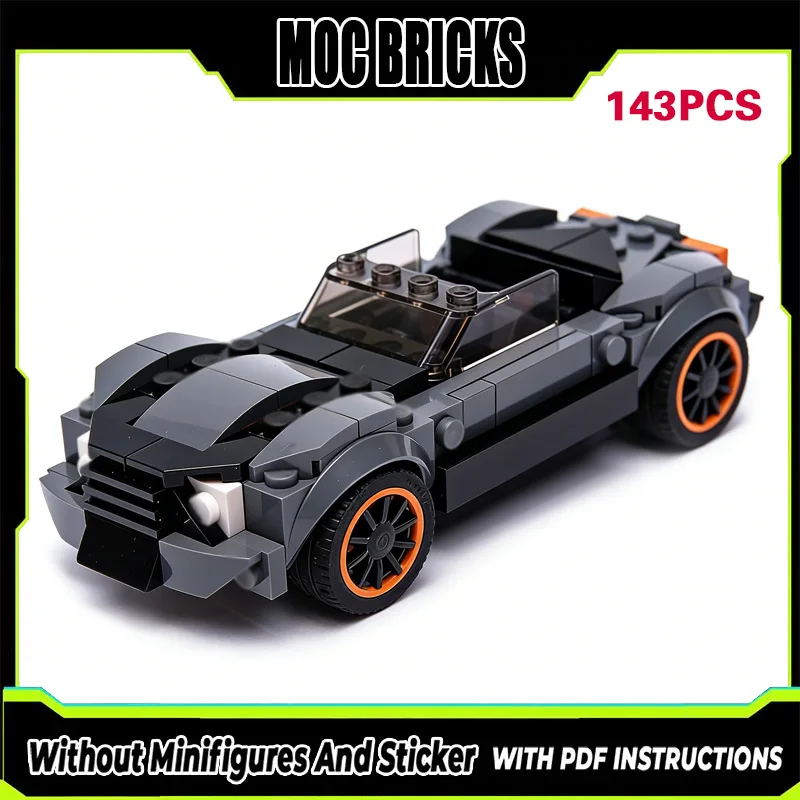 

Speed Racing Car Model MOC Building Bricks Black Convertible Car Modular Technology Gifts Holiday Assemble Children Toys Suit