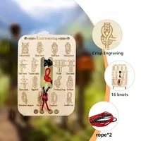 16 Practical Knots Wooden Training Board Outdoor Rope Tying Life Saving Skill Practice Tool for Camping Hiking Rescue Survival 2