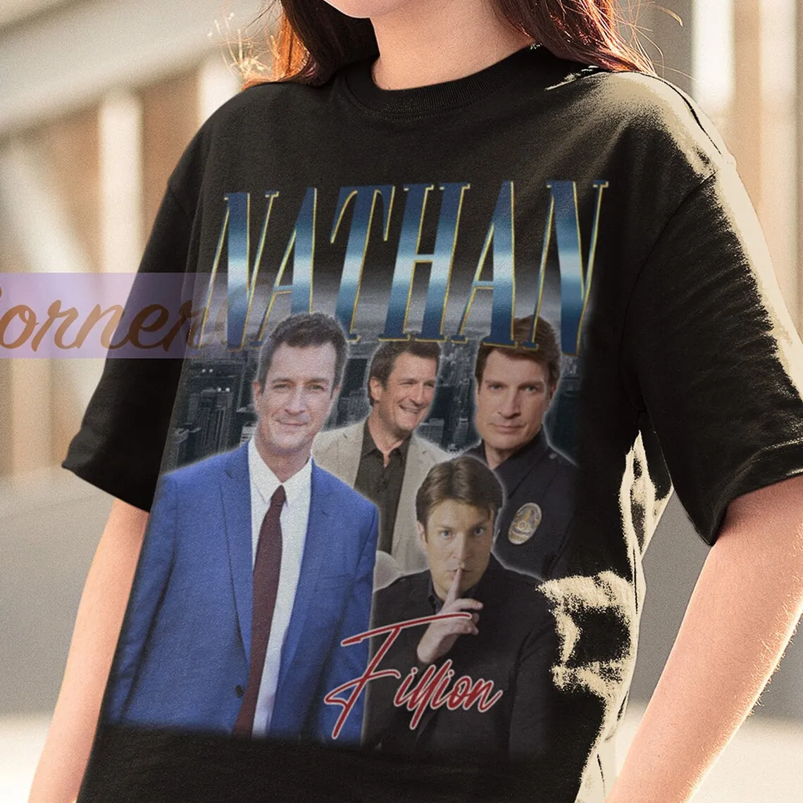 NATHAN FILLION Shirt  Nathan Fillion Homage T-Shirt  Nathan Fillion Canadian-American Actor Vintage Retro Merch  Richard Castle