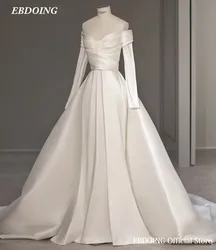 Newest Wedding Dress Mermaid Satin For Bride Boat Neck Neckline With Long Sleeves Custom Made Plus Sizes Vestidos De Novias