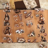 JIANWU 60mm * 200cm Vintage nativo personaje paisaje Material Collage álbum de recortes cinta PET creativo DIY diario papelería