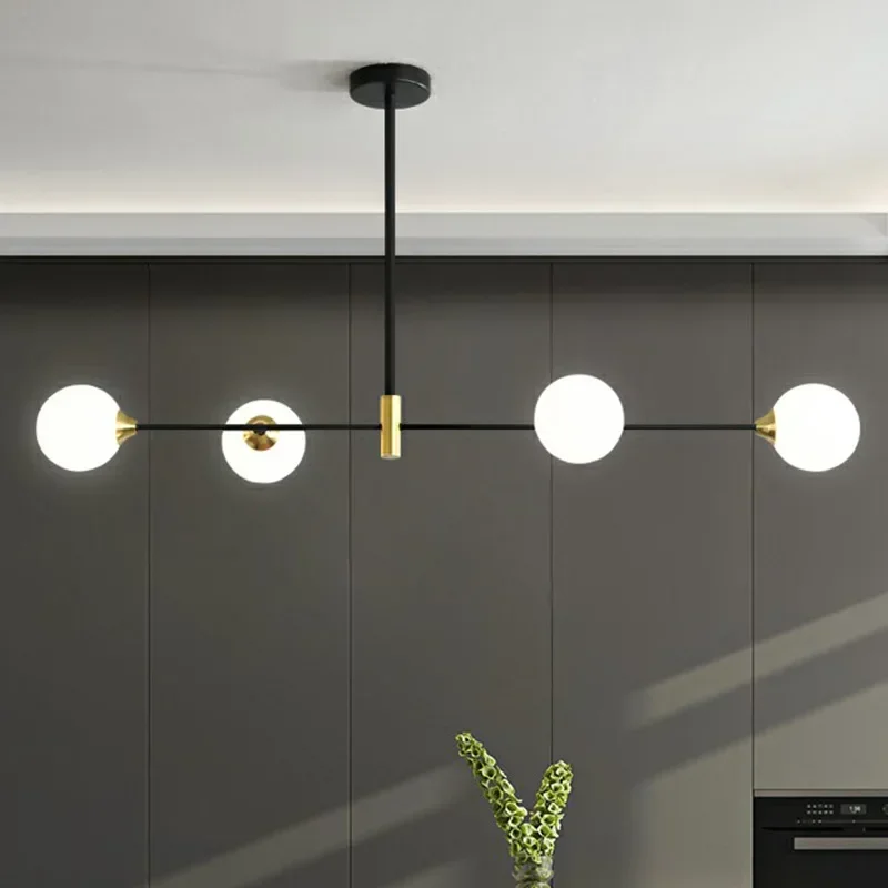 

Современная минималистичная люстра-шар из стекла, стильный подвесной светильник для домашнего декора, идеально подходит для столовой, кухни, спальни