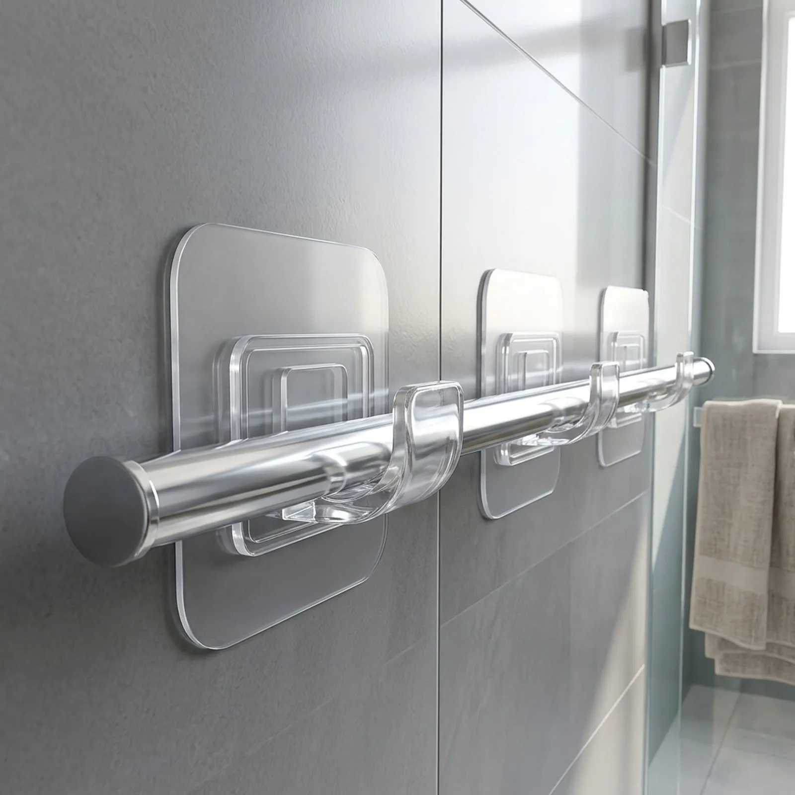 Easy Installation Drapery Hook Holders 4PCS Self Rod Brackets Bearing Weight of 5kg Sturdy and Secure Easy Installation