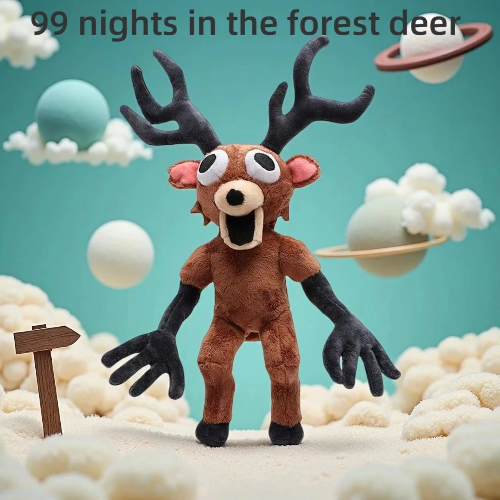 새로운 35cm 99 Nights In The Forest 사슴 봉제 인형 장난감 팬들을 위한 생일 선물 어린이용 할로윈 선물