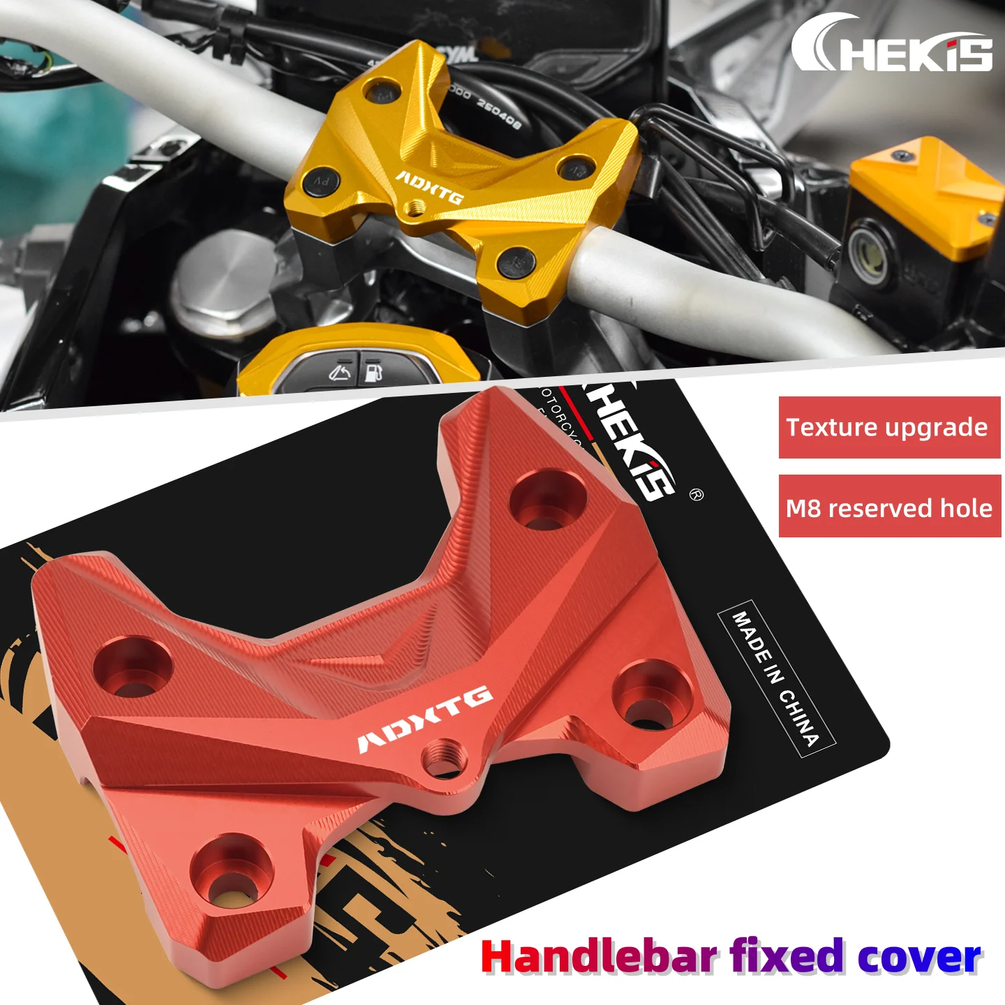 Chekis Is Suitable for Sym Adxtg400 Motorcycle Modification Accessories, Handlebar Fixing Cover, Handlebar Pressure Code Block, Faucet Pressure Code with Expansion Function Fixed Upper Cover