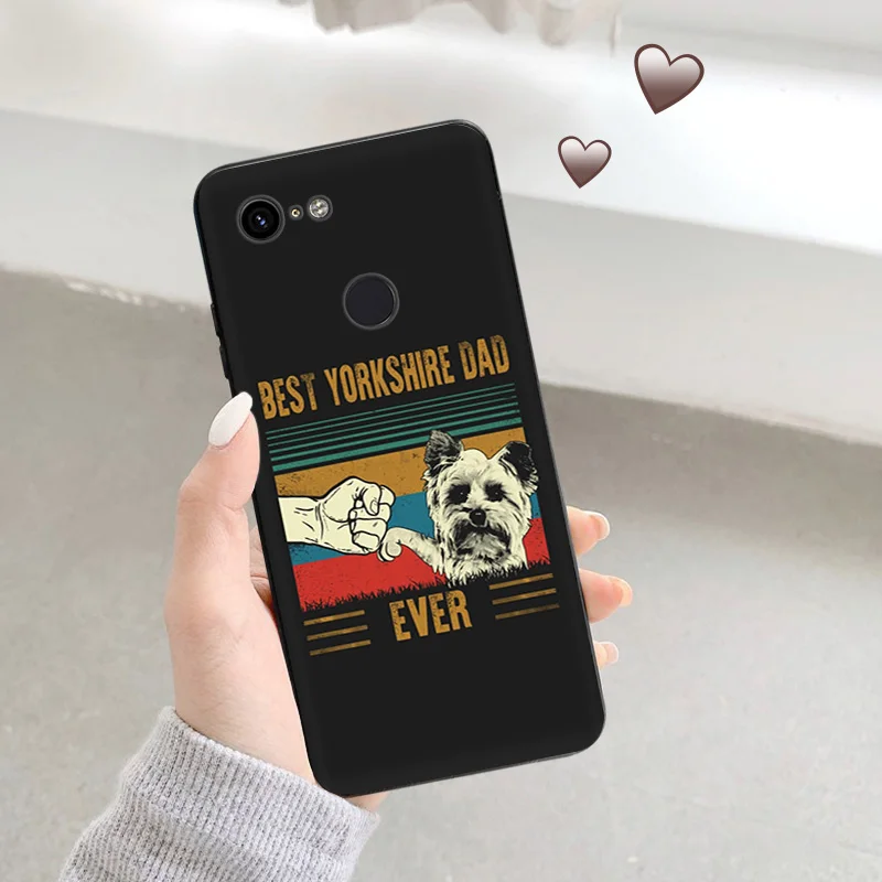 Matte Phone Case for Pixel 8 8a 7 7a 6 6a Moto Edge 20 30 40 Pro OneFusion G200 Yorkshire Terrier Dog Puppy Soft Black Cover